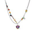 Colorful Beaded Heart Necklace