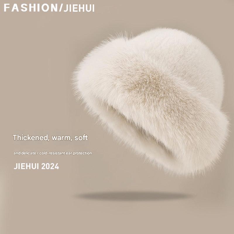 Cozy winter beanie hat - full view