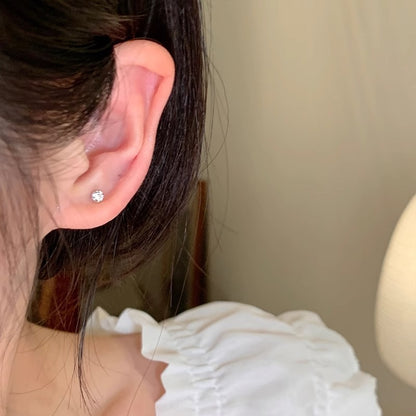 Elegant zircon ear studs for women image 1