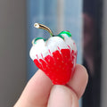 XZ0228-4 Glazed Strawberry Half Ripe - Brooch