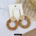 28 - Wooden Piece Rattan Woven Circle