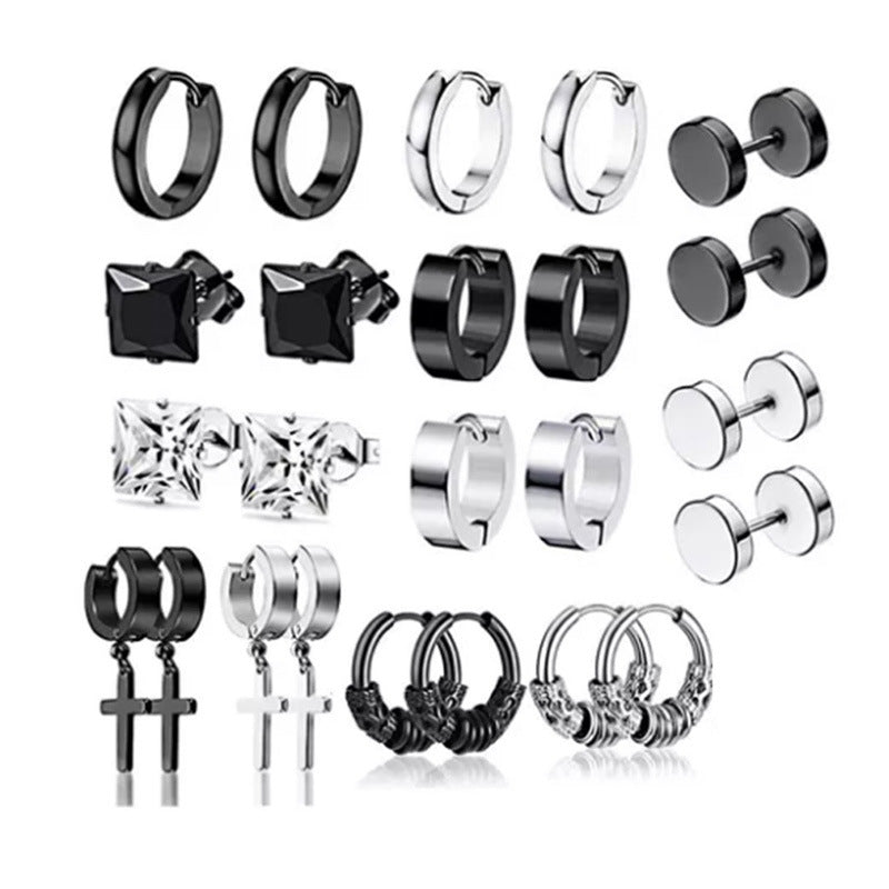 Stylish cross design earrings with zircon