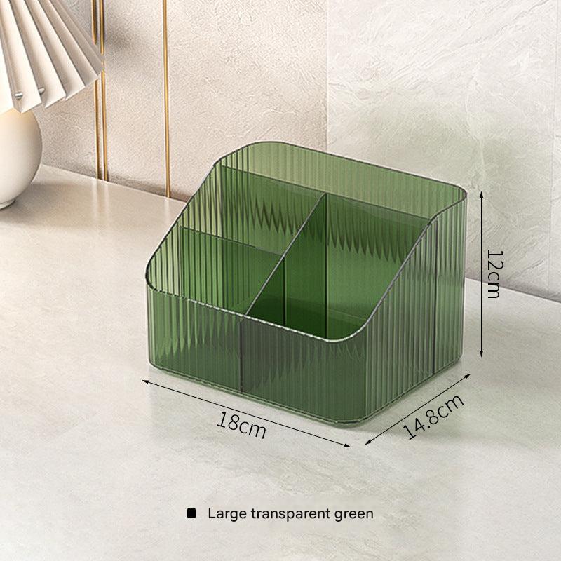 Elegant acrylic makeup organizer on a desk