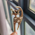 Cat Animal Brooch - Champagne