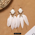7-Diamond Tassel White Feather