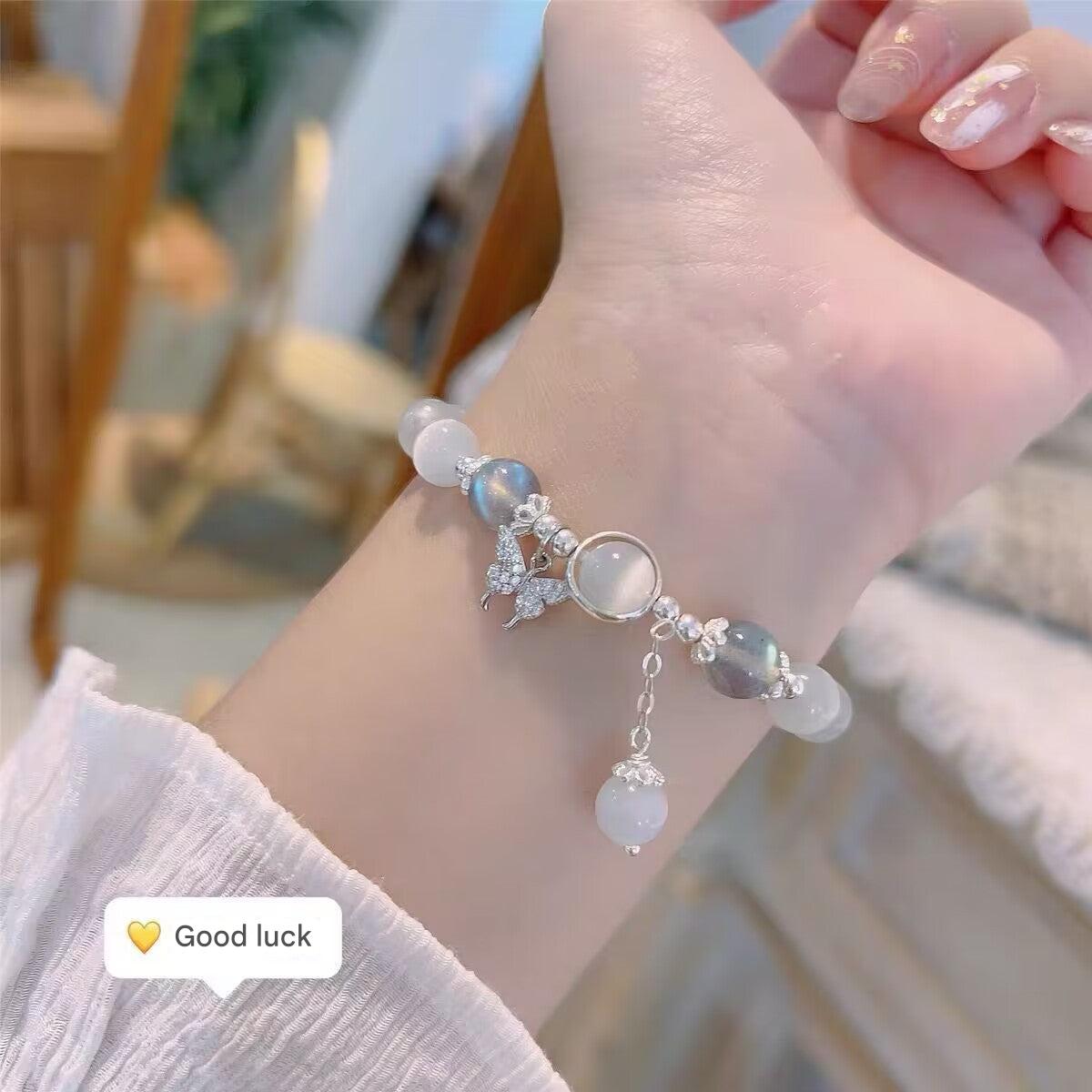 Butterfly glass bracelet image 1