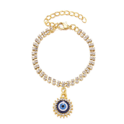 Glimmering double-layer bracelet with crystals