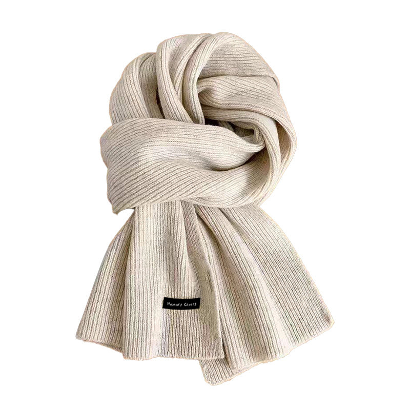 Stylish knitted scarf khaki