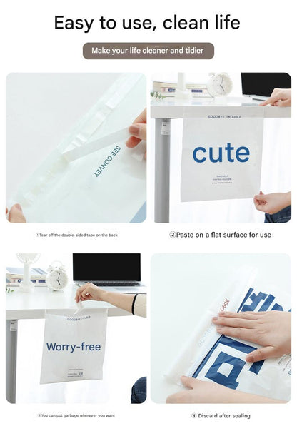 Portable Adhesive Car Waste Bag Image 1