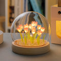 9 Pink Glass-Covered Tulips