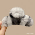 Gray Leopard Print Real Rex Rabbit Fur [Approx. 13cm]