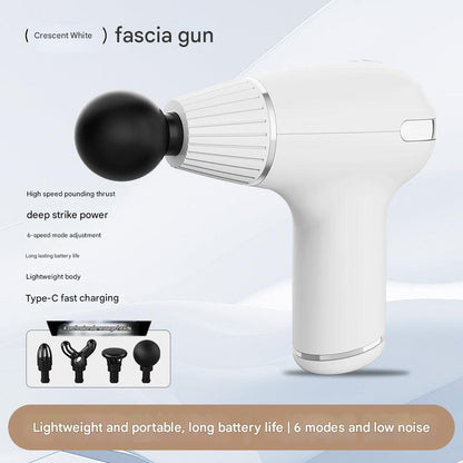 User holding portable massage gun