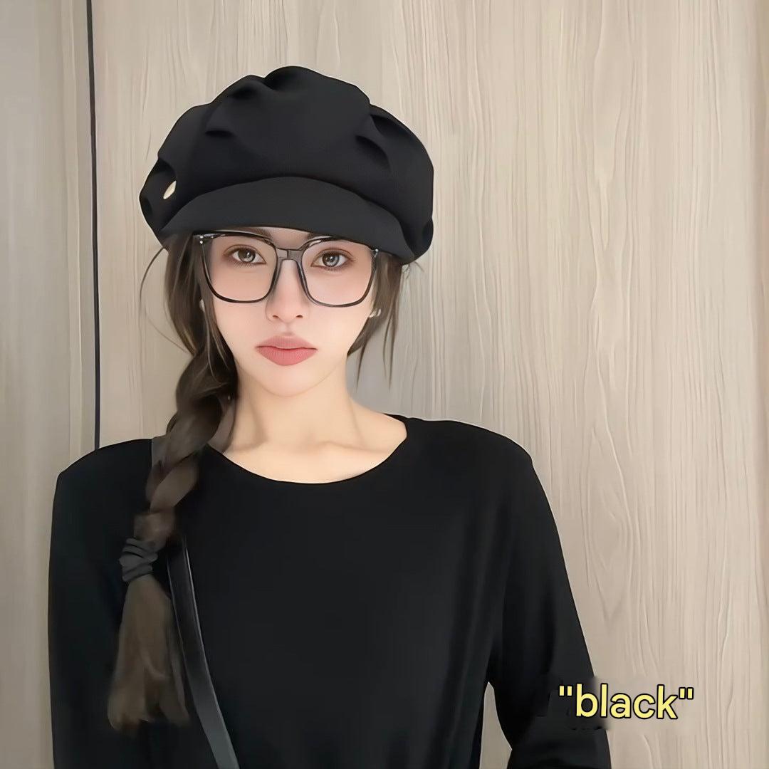 khaki women's beret hat