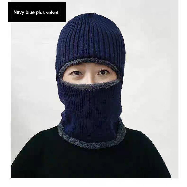 Men's winter fleece knit cap black