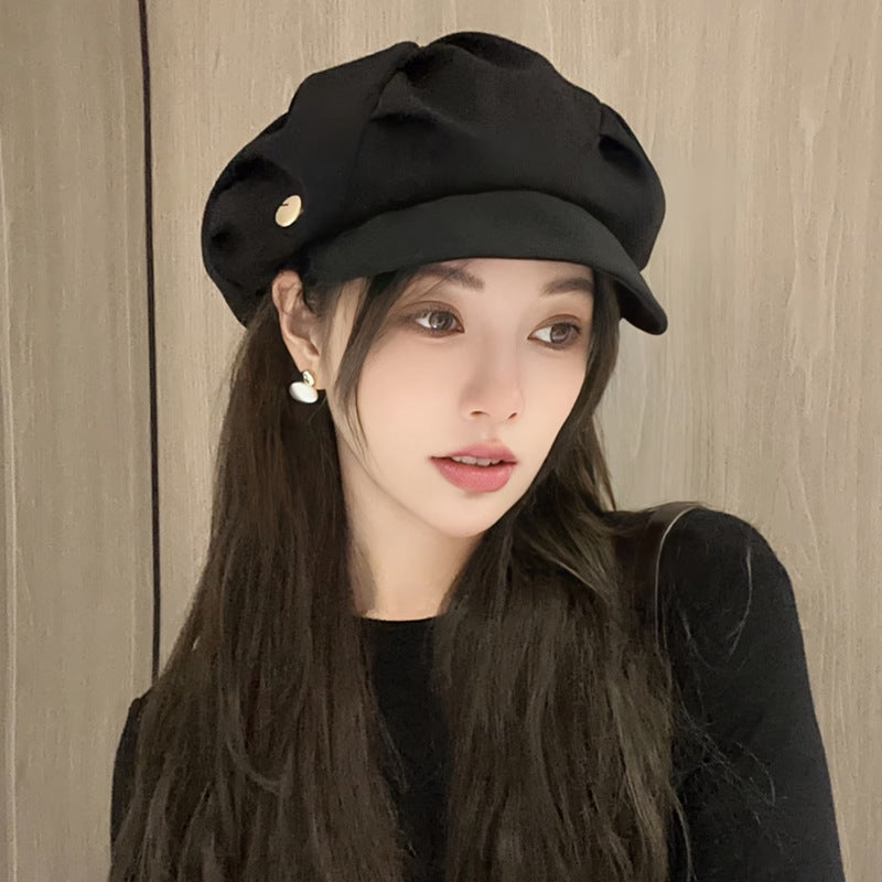 black women's beret hat