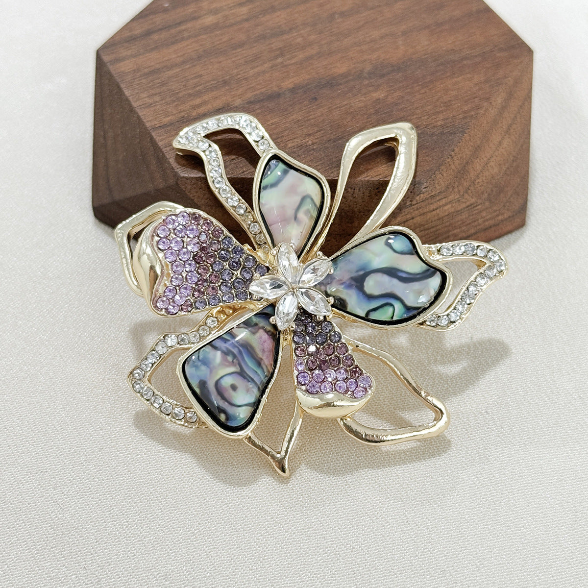 Elegant brooch accessory on a sweater