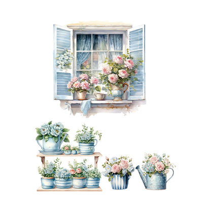 Vinyl wall sticker with flowers
