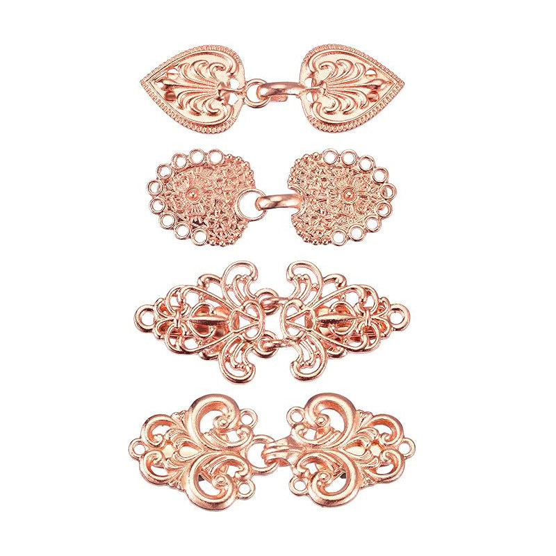 Floral design scarf clip in bronze color