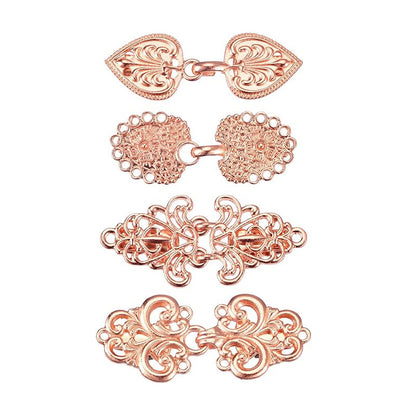 Floral design scarf clip in bronze color
