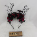 23#Bat Red Flower Lace Headband