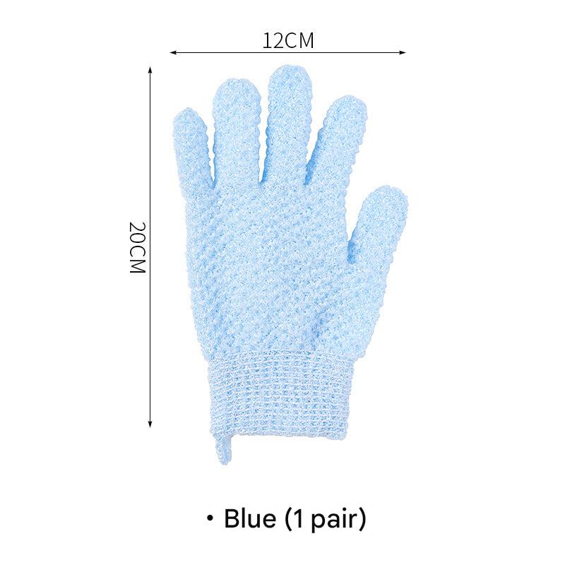 Exfoliating bath gloves in pink color