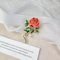 Elegant Peony Flower Brooch with Pearls