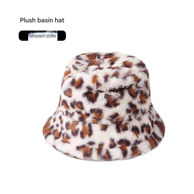 Leopard print fisherman hat side view