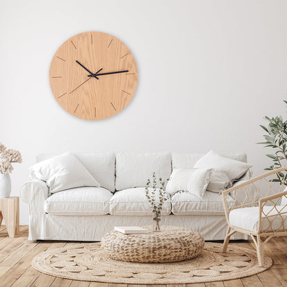 Close-up of Japanese wooden clock face