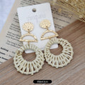 30 - Matte Gold Geometric Rattan Weave