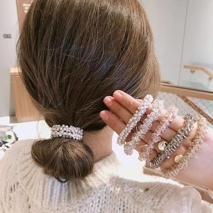 Chic Korean Pearl Hair Tie Bracelet Image 4