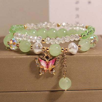 Cute Korean Style Crystal Butterfly Bracelet Image 8