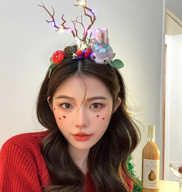 light-up reindeer antler headband image 1