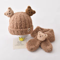Half-Side Plush Bear Two-Piece Set [Brown]