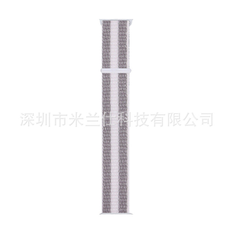 Stylish Nylon Braided Watch Band for Apple Watch - Compatible with Series 1-9 & Ultra - Adjustable Velcro Closure - Multiple Colors Available