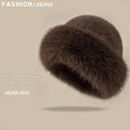 Imitation Fox Fur Mongolian Hat [Coffee]