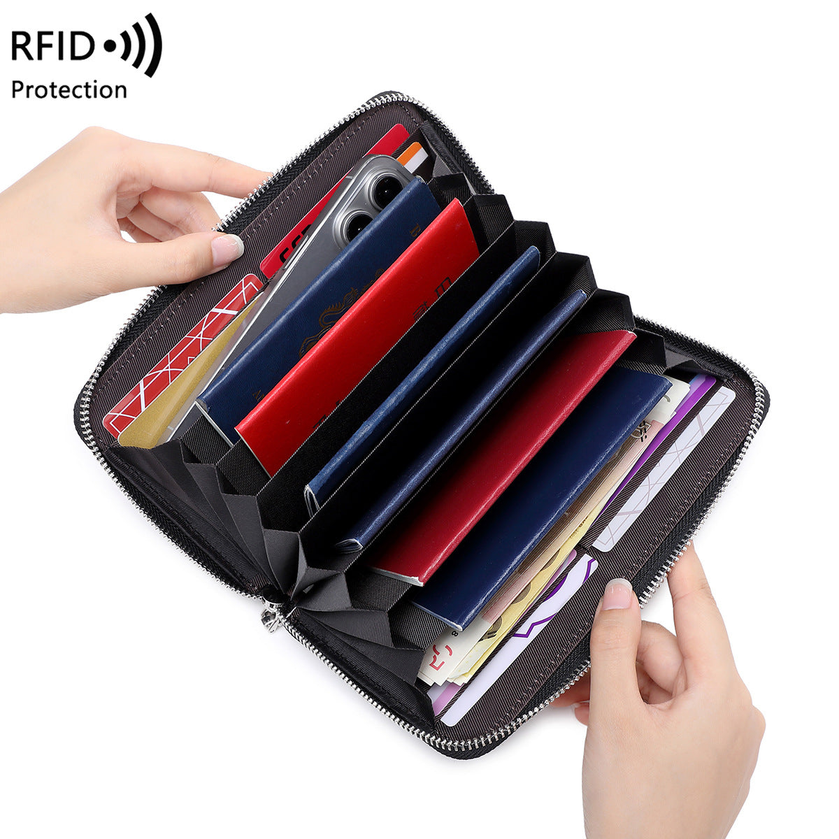 Interior view of the functional leather wallet - Image 2