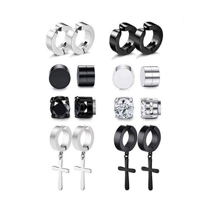 Cross earrings with zirconia inlay