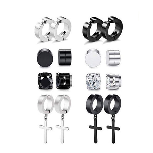 Cross earrings with zirconia inlay