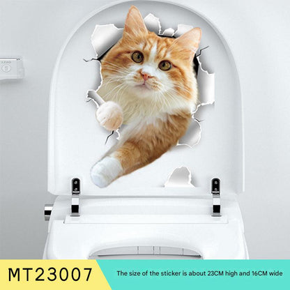 Cat toilet wall decal design 1