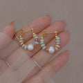 Floral Round Earrings [Shoushan Stone]