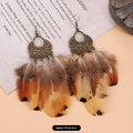 12 - Flower Tail Brown Yellow Velvet Feather