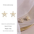 18#925 Silver Needle Earrings Pair