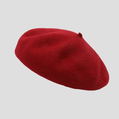 wool beret for women in black