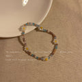 Coffee Contrast Small Flower Bracelet
