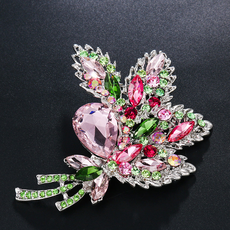 coffee color floral pin