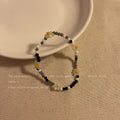 Black Contrast Small Flower Bracelet