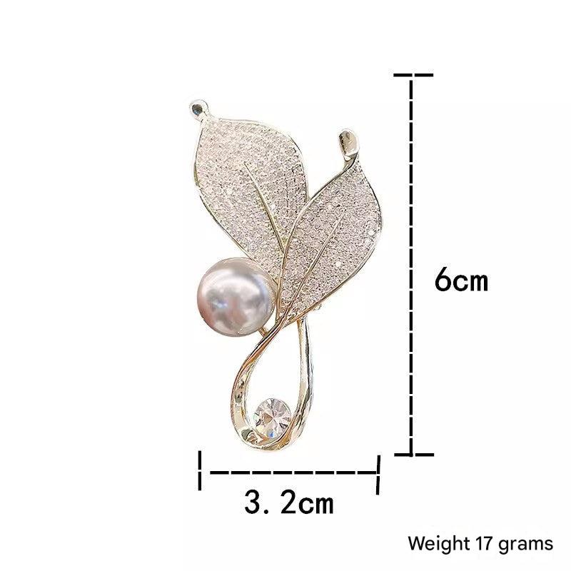 Korean Stylish Leaf Brooch - Image 5