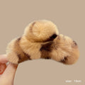 Khaki Leopard Print Real Rex Rabbit Fur [Approx. 13cm]
