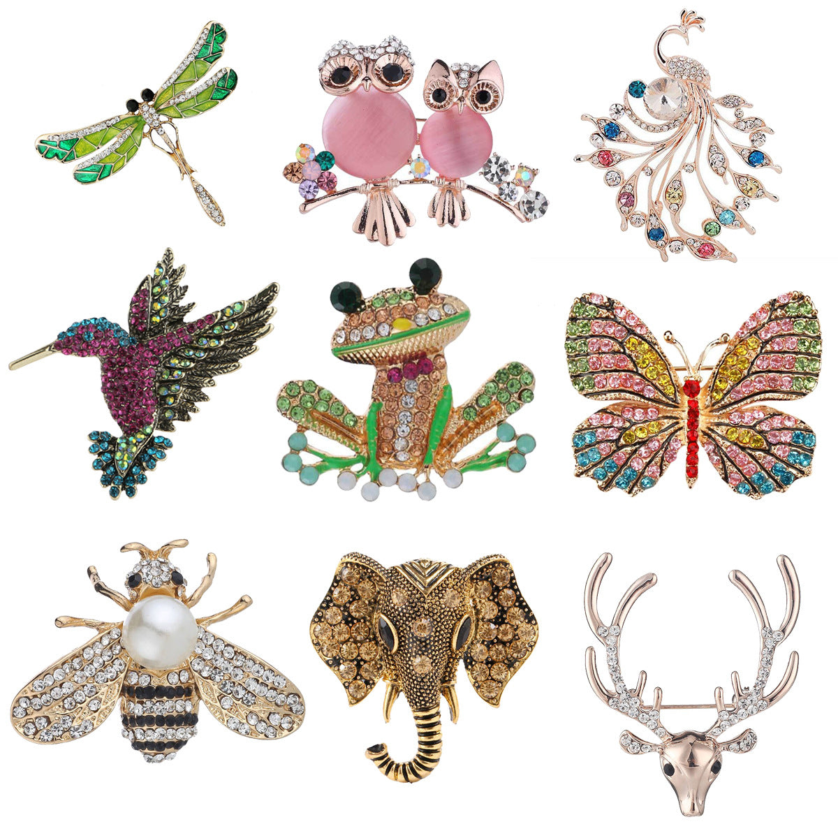 Unique animal brooch collection