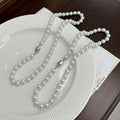 Glass Pearl Knotted 8mm Necklace [Yuanbao Clasp]